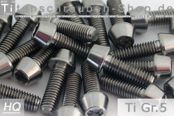 Titanium Bolts | Silver | M6 | DIN 912 | Gr.5 | Tapered Head | Allen Key M6x70