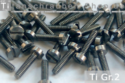 M2 Titanium Bolts Silver / Plain DIN 84 / ISO 1207 Grade 2 slotted Cheese Head