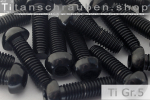 Titanium Bolts | Black | M6 | ISO 7380 | Gr.5 | Button Head | Allen Key M6x35