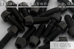 Titanium Bolts | Black | M8 | DIN 912 | Gr.5 | Tapered Head | Allen Key M8x55