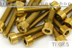 Titanium Bolts | Gold | M8 | DIN 912 | Gr.5 | Cap Head | Allen Key M8x15