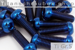 Titanium Bolts | Blue | M6 | ISO 7380 | Gr.5 | Button Head | Allen Key M6x40