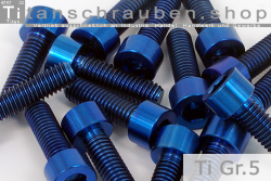 Titanschrauben | Blau | M6 | DIN 912 | Gr.5 | Zylinderkopf M6x8