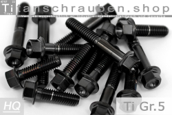 Titanschrauben | Schwarz | M5 | ~DIN 6921 | Gr.5 | Sechskant mit Flansch M5x12