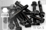 Titanium Bolts | Black | M5 | ~DIN 6921 | Gr.5 | Hex Flange M5x12