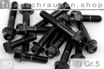 Titanschrauben | Schwarz | M5 | ~DIN 6921 | Gr.5 | Sechskant mit Flansch M5x15