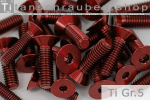 Titanschrauben | Rot | M4 | DIN 7991 | Gr.5 | Senkkopf