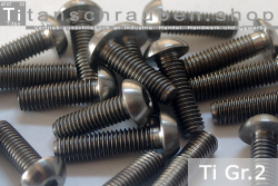 Titanium Bolts | Silver | M3 | ISO 7380 | Gr.2 | Button Head | Allen Key M3x10