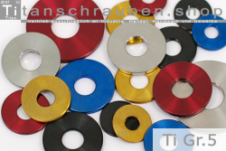 Titanium | Flat Washers | DIN 9021 | Gr.5 Red M5