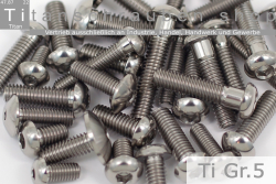 Titanium Bolts | Silver | M5 | ~ISO 7380 | Gr.5 | Button Head | Allen Key M5x16XL (12mm)