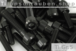M3 Titanschrauben Schwarz DIN 912 / ISO 4762 Grade 5 Zylinderkopf Fase Innensechskant