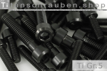 M6 Titanium Bolts Black DIN 912 / ISO 4762 Grade 5 Cap Head Chamfered Allen Key