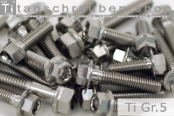 M10 Titanium Bolts Silver / Natural DIN ~6921 / ~EN 1665 Grade 5 Hexagon Head Flanged and Allen Key