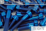 M3 Titanium Bolts Blue DIN 912 / ISO 4762 Grade 5 Cap...