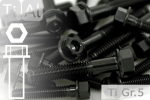 Titanium Bolts | Black | M8 | ~DIN 6921 | Gr.5 | Flanged Hex Head + Allen Key M8x45