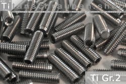 Titanium | Socket Set Screws | Silver | M1.6 | DIN 913 | Gr.2 | Allen Key M1.6x2