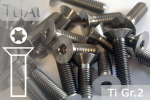Titanium Bolts | Silver | M3 | ISO 14581 | Gr.2 | Countersunk | Hexalobular M3x6