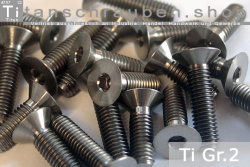 Titanium Bolts | Silver | M3 | ISO 14581 | Gr.2 | Countersunk | Hexalobular M3x8