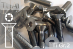 Titanium Bolts | Silver | M3 | ISO 14581 | Gr.2 | Countersunk | Hexalobular M3x8