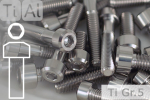 Titanium Bolts | Silver | M4 | DIN 912 | Gr.5 | Cap Head chamfered | Allen Key M4x65