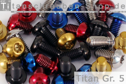 Titanium Bolts | M5 | ~ISO 7380 / ~ISO 14583 | Gr.5 | Button Head | Hexalobular