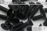 Titanium Bolts | Black | M4 | DIN 7991 | Gr.5 | Countersunk | Allen Key
