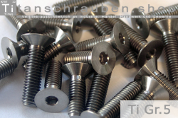 Titanium Bolts | Silver | M6 | DIN 7991 | Gr.5 | Countersunk | Allen Key