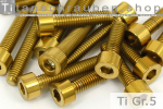 Titanschrauben | Gold | M4 | DIN 912 | Gr.5 | Zylinderkopf