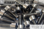 Titanium Bolts | Silver | M5 | DIN 912 | Gr.5 | Cap Head | Allen Key M5x25