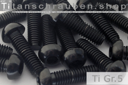 Titanium Bolts | Black | M8 | ISO 7380 | Gr.5 | Button Head | Allen Key M8x20