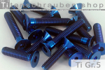 Titanium Bolts | Blue | M6 | DIN 7991 | Gr.5 | Countersunk M6x20