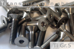 Titanium Bolts | Silver | M4 | DIN 7991 | Gr.5 | Countersunk | Allen Key M4x35