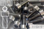 Titanium Bolts | Silver | M5 | DIN 912 | Gr.5 | Cap Head | Allen Key M5x16